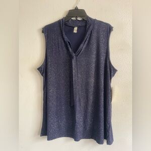 Perseption Shimmering Navy Blouse